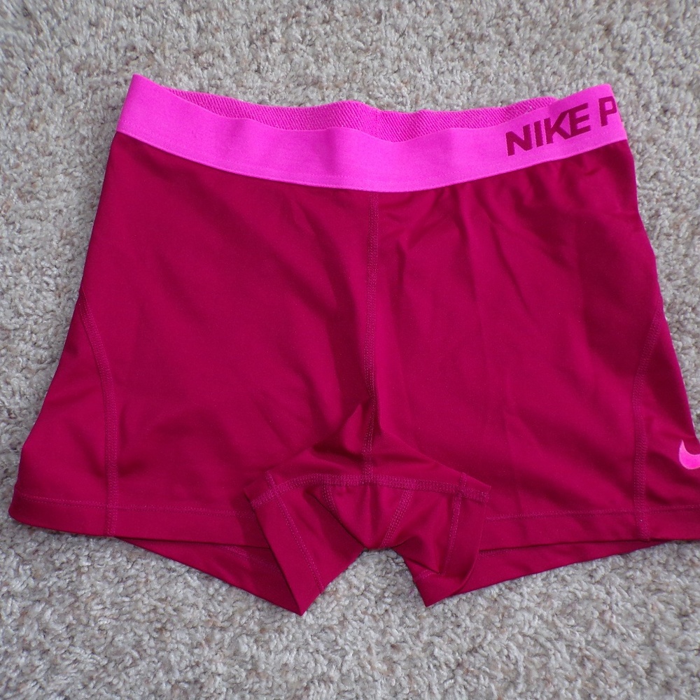 Maroon and Pink Nike Pros